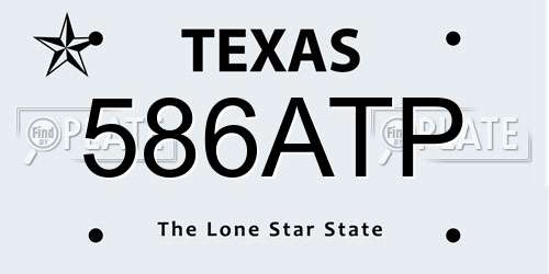 586ATP Texas License Plate