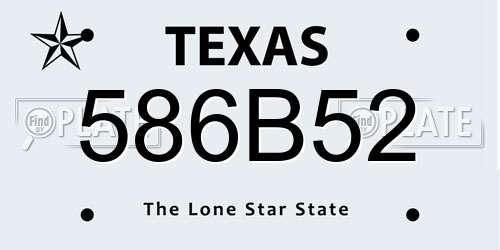 586B52 Texas License Plate