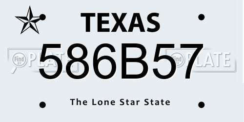 586B57 Texas License Plate