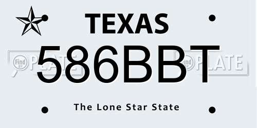 586BBT Texas License Plate