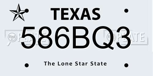 586BQ3 Texas License Plate