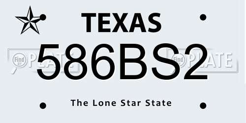 586BS2 Texas License Plate