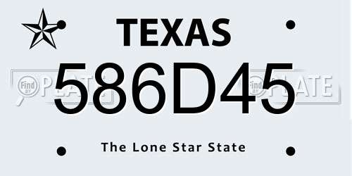 586D45 Texas License Plate