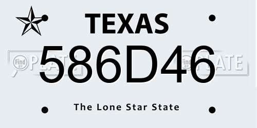 586D46 Texas License Plate