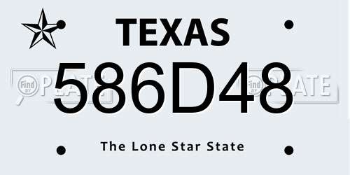 586D48 Texas License Plate