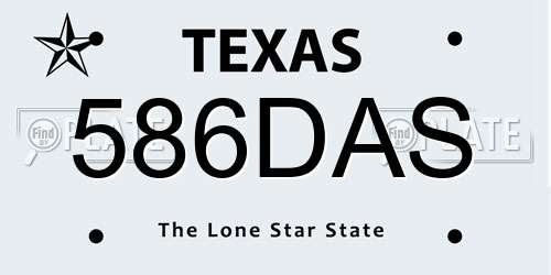 586DAS Texas License Plate