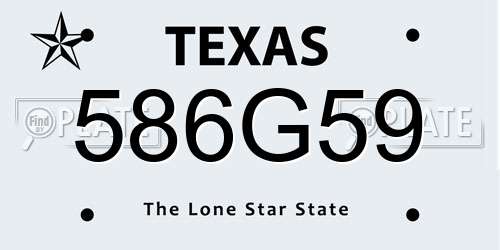 586G59 Texas License Plate