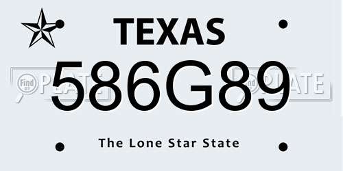 586G89 Texas License Plate