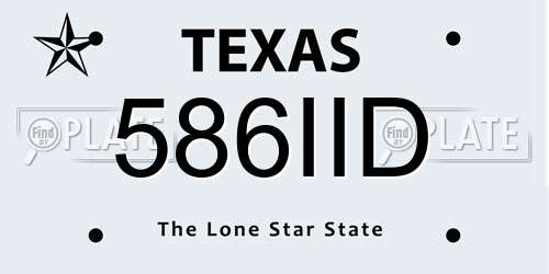 586IID Texas License Plate