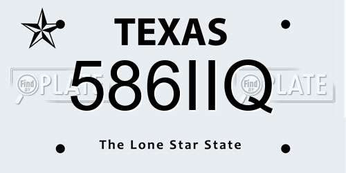 586IIQ Texas License Plate