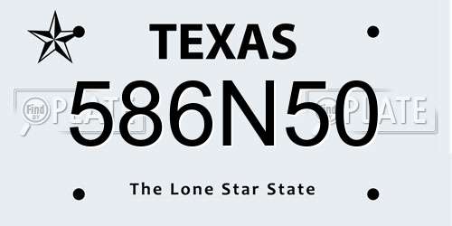 586N50 Texas License Plate