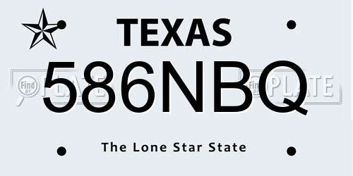 586NBQ Texas License Plate