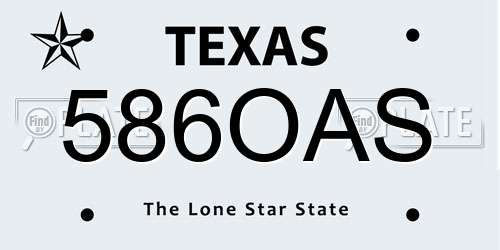 586OAS Texas License Plate