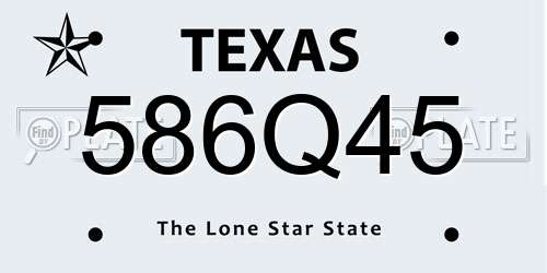586Q45 Texas License Plate