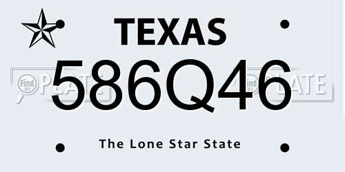 586Q46 Texas License Plate