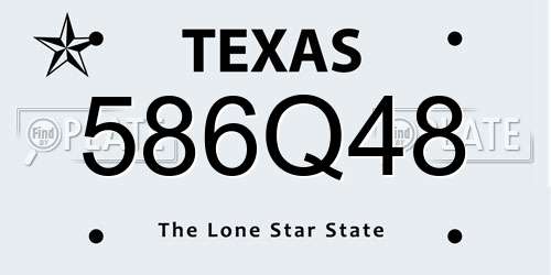 586Q48 Texas License Plate