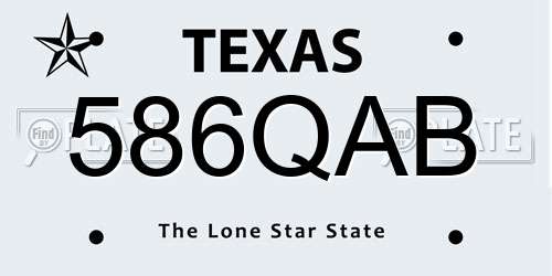 586QAB Texas License Plate