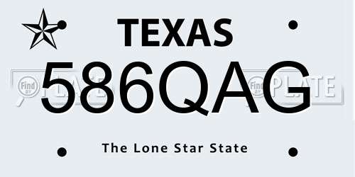 586QAG Texas License Plate