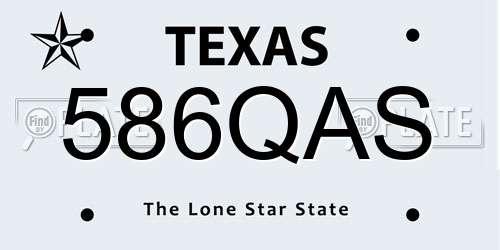 586QAS Texas License Plate