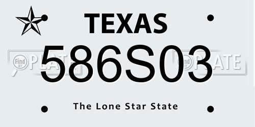 586S03 Texas License Plate