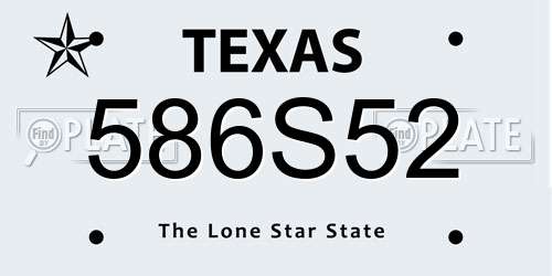 586S52 Texas License Plate