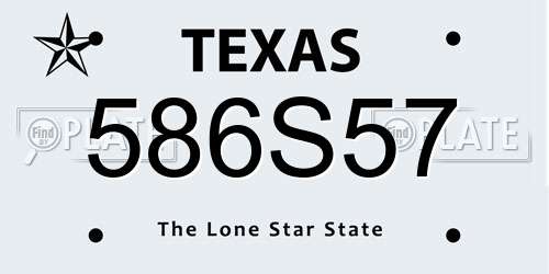 586S57 Texas License Plate