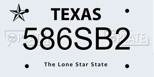 586SB2 Texas License Plate
