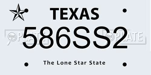 586SS2 Texas License Plate