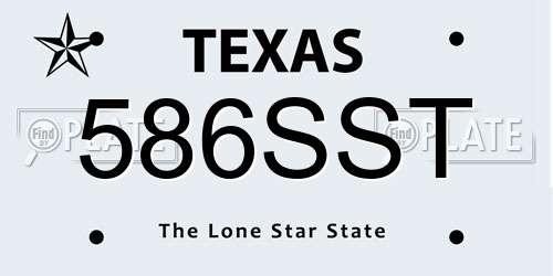 586SST Texas License Plate