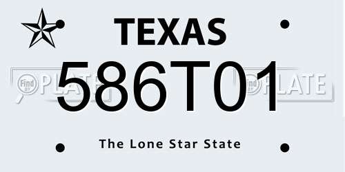 586T01 Texas License Plate