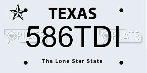 586TDI Texas License Plate