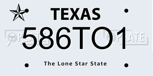 586TO1 Texas License Plate