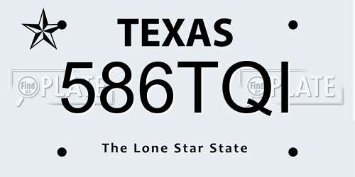 586TQI Texas License Plate