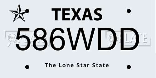 586WDD Texas License Plate