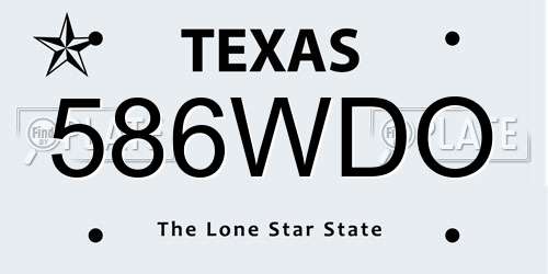 586WDO Texas License Plate