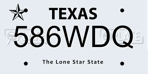 586WDQ Texas License Plate