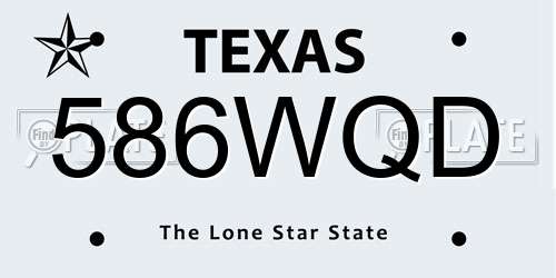 586WQD Texas License Plate