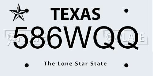 586WQQ Texas License Plate