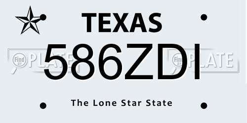 586ZDI Texas License Plate