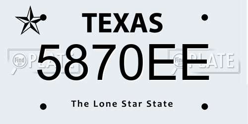 5870EE Texas License Plate