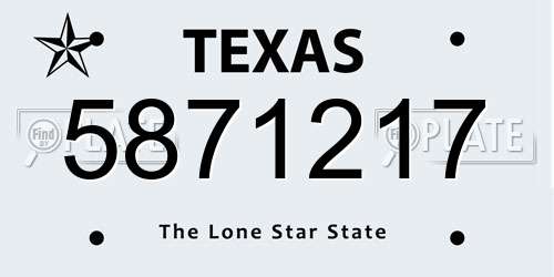 5871217 Texas License Plate