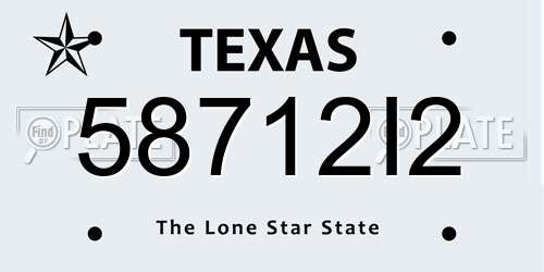 58712I2 Texas License Plate