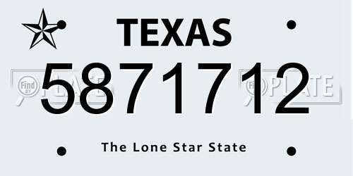 5871712 Texas License Plate