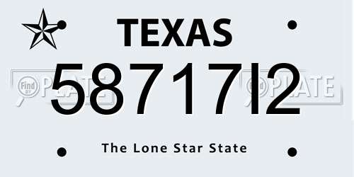 58717I2 Texas License Plate
