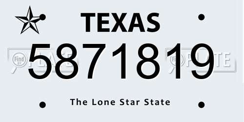 5871819 Texas License Plate