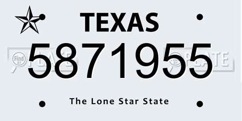 5871955 Texas License Plate