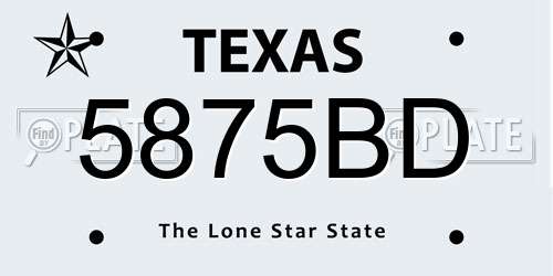5875BD Texas License Plate