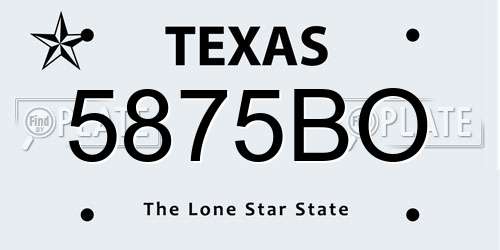 5875BO Texas License Plate