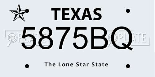 5875BQ Texas License Plate