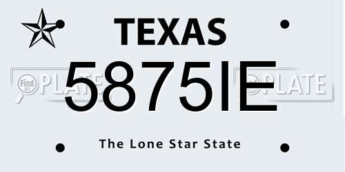 5875IE Texas License Plate